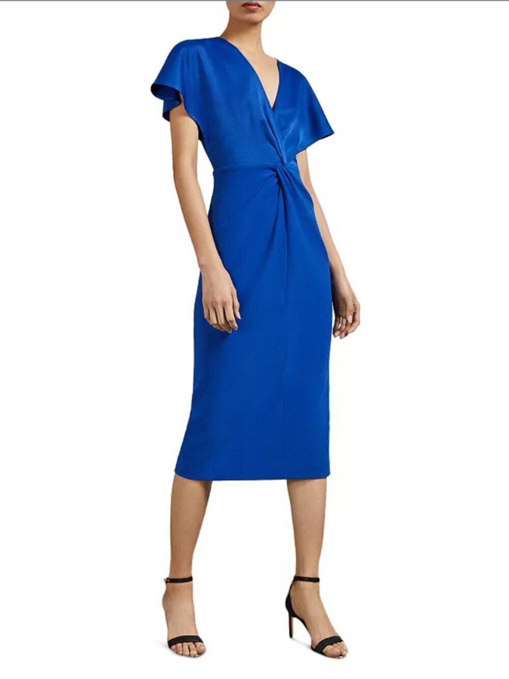 Ted Baker Ellame Twist-Front Dress Blue